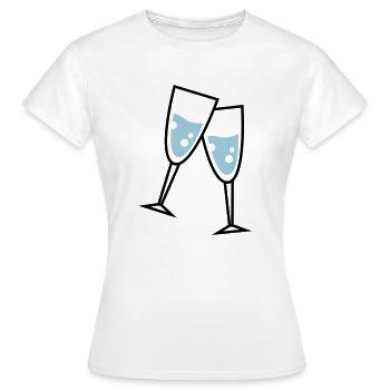 glas sekt - Frauen T-Shirt - Weiß - Vorne - AI Model Female 172 dark (172cm)
