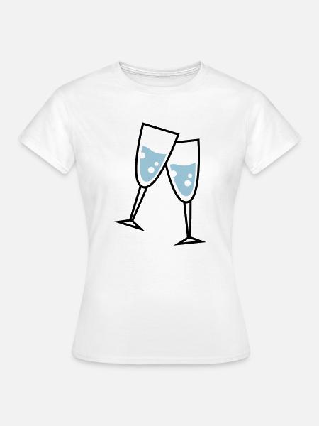 glas sekt - Frauen T-Shirt - Weiß