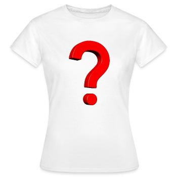 3D Point d’interrogation rouge - T-shirt Femme - blanc - Devant - AI Model Female 172 dark (172cm)