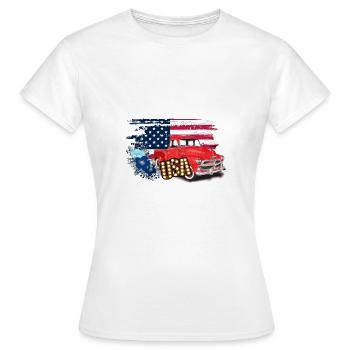 Etats-Unis - T-shirt Femme - blanc - Devant - AI Model Female 172 dark (172cm)