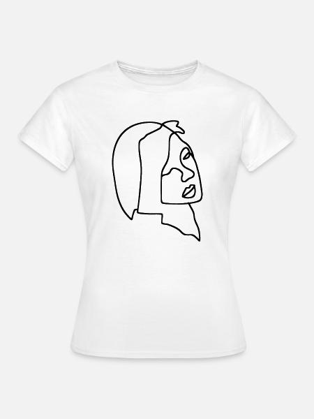 Frauen Linienkunst - Frauen T-Shirt - Weiß