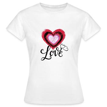 Love Heart - Frauen T-Shirt - Weiß - Vorne - AI Model Female 172 dark (172cm)
