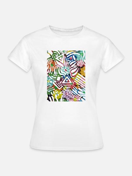 Geometrischer Druck - Frauen T-Shirt - Weiß