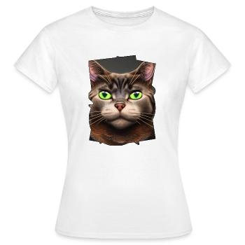 Katzenaugen - Frauen T-Shirt - Weiß - Vorne - AI Model Female 172 dark (172cm)
