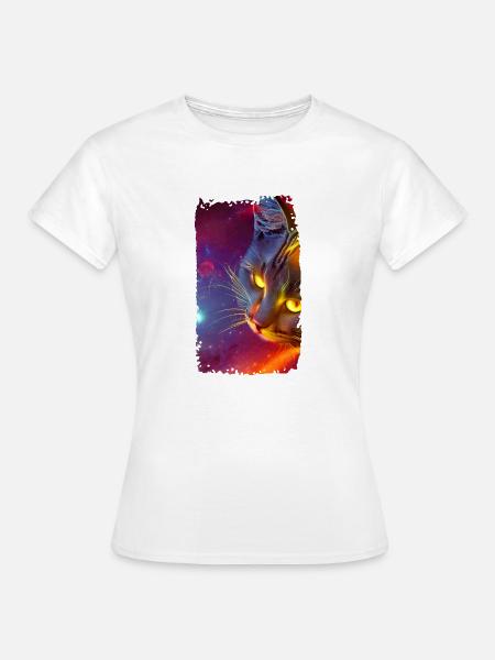 Space Cat - Frauen T-Shirt - Weiß