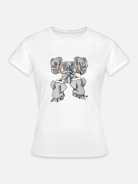 Elefanten zeichnen - Frauen T-Shirt - Weiß