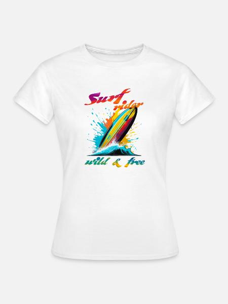 Surf-Reiter. Wild & Frei - Frauen T-Shirt - Weiß