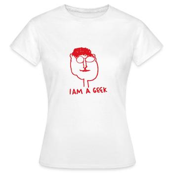 Ich bin ein Streber - Frauen T-Shirt - Weiß - Vorne - AI Model Female 172 dark (172cm)