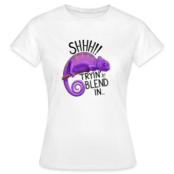 Chameleon trying to blend in - Women's T-Shirt - white - Front - AI Model Female 172 dark (172cm)