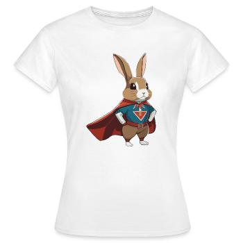 Rabbit as Superhero – The Superhero Bunny - Women's T-Shirt - white - Front - AI Model Female 172 dark (172cm)