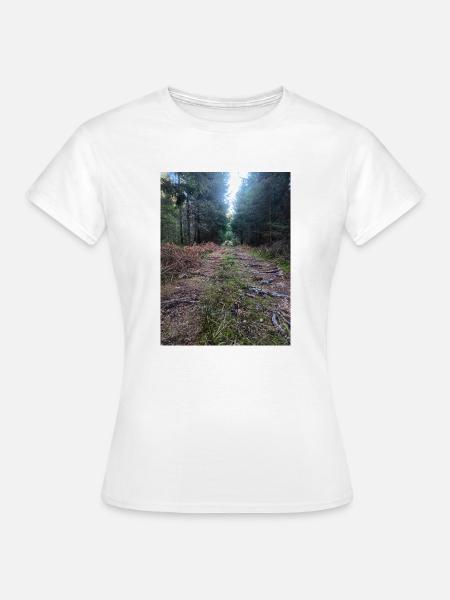 Waldweg - Frauen T-Shirt - Weiß