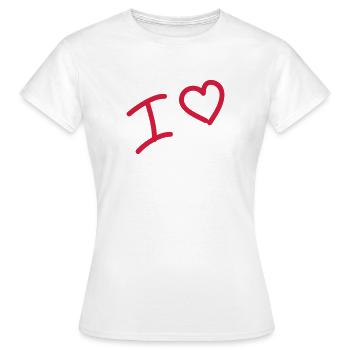 I heart - Ich liebe - Herz - Frauen T-Shirt - Weiß - Vorne - AI Model Female 172 dark (172cm)
