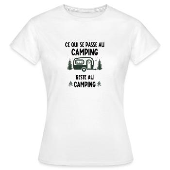 ce qui se passe au camping - T-shirt Femme - blanc - Devant - AI Model Female 172 dark (172cm)