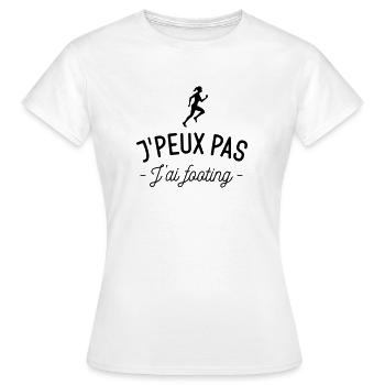 J'peux pas j'ai footing - T-shirt Femme - blanc - Devant - AI Model Female 172 dark (172cm)