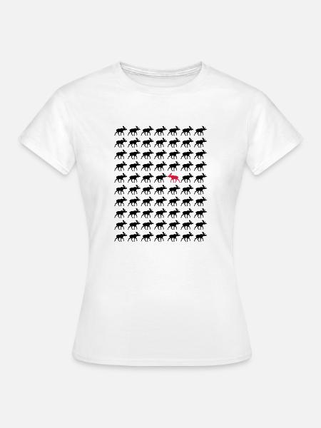 Elch Andere Richtung - Frauen T-Shirt - Weiß
