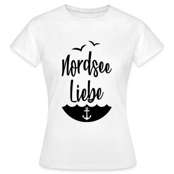 MER DU NORD AMOUR ENFANT CÔTE DE LA MER DU NORD - T-shirt Femme - blanc - Devant - AI Model Female 172 dark (172cm)