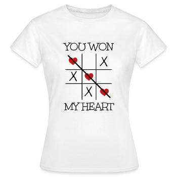 You won my heart - Women's T-Shirt - white - Front - AI Model Female 172 dark (172cm)