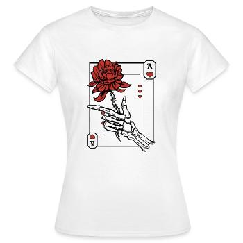 Poker Skelett Hand - Pokern - Frauen T-Shirt - Weiß - Vorne - AI Model Female 172 dark (172cm)
