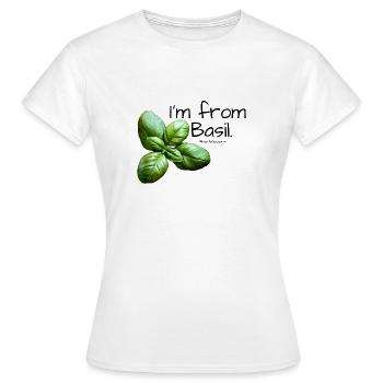 Basilikum Kraeuter Greenblack - Frauen T-Shirt - Weiß - Vorne - AI Model Female 172 dark (172cm)