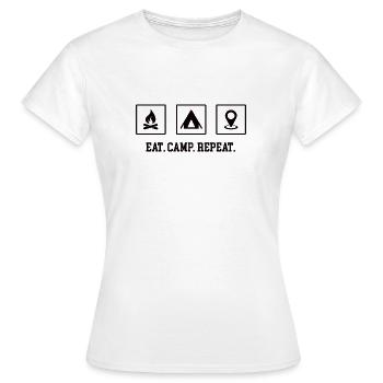 Zelt Camping Outfit Zelter Camp Urlaub Zelten - Frauen T-Shirt - Weiß - Vorne - AI Model Female 172 dark (172cm)