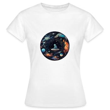 Voyages Cosmiques - T-shirt Femme - blanc - Devant - AI Model Female 172 dark (172cm)