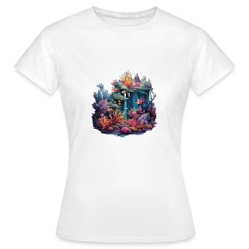 Art Nouveau Nautique - T-shirt Femme - blanc - Devant - AI Model Female 172 dark (172cm)