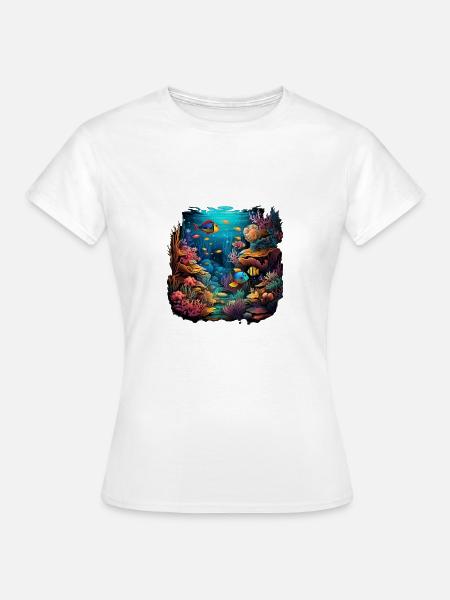 Ozeanische Wogen - Frauen T-Shirt - Weiß