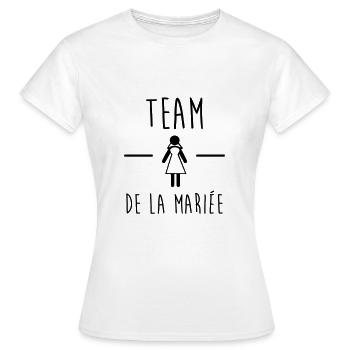 team de la mariée,EVJF,enterrement vie jeune fille - T-shirt Femme - blanc - Devant - AI Model Female 172 dark (172cm)