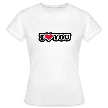 I love you - T-shirt Femme - blanc - Devant - AI Model Female 172 dark (172cm)