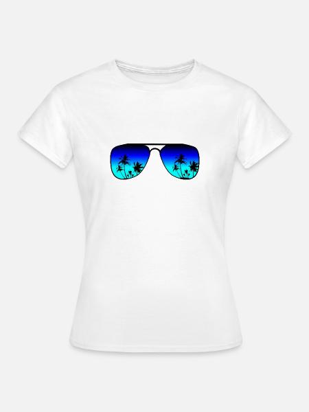 Sonnenbrille Urlaub - Frauen T-Shirt - Weiß