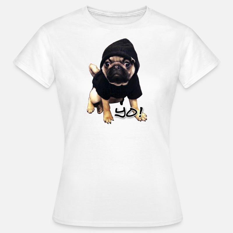 yo_mops_3 - Frauen T-Shirt - Weiß