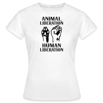 Libération animale Libération humaine - T-shirt Femme - blanc - Devant - AI Model Female 172 dark (172cm)