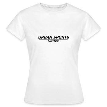Urban Sports United (Schwarzes Logo) - Frauen T-Shirt - Weiß - Vorne - AI Model Female 172 dark (172cm)
