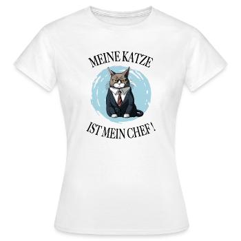 katze lustig - Frauen T-Shirt - Weiß - Vorne - AI Model Female 172 dark (172cm)