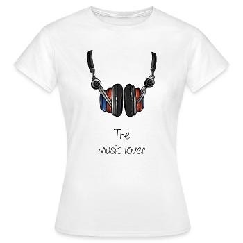 Music Love - DJ - Faire de la musique - Écouteurs - T-shirt Femme - blanc - Devant - AI Model Female 172 dark (172cm)