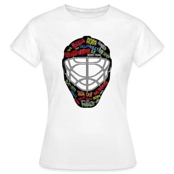 Eishockey, Torwartmaske, Maske - Frauen T-Shirt - Weiß - Vorne - AI Model Female 172 dark (172cm)