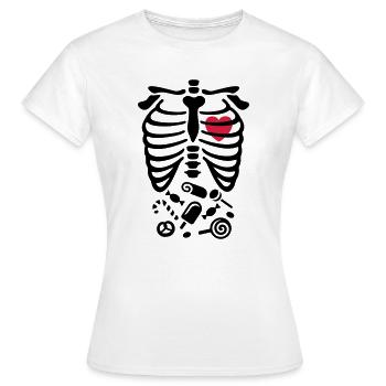 Scary Halloween X-Ray costume candy - Women's T-Shirt - white - Front - AI Model Female 172 dark (172cm)