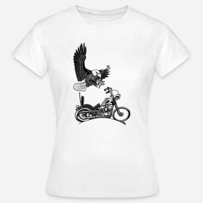0906 eagle chopper knucklehead - Women's T-Shirt - white