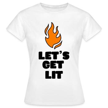 FEUERZEUG BRAND FEUER LAGER LAGERFEUER CAMP MOTIVE - Frauen T-Shirt - Weiß - Vorne - AI Model Female 172 dark (172cm)