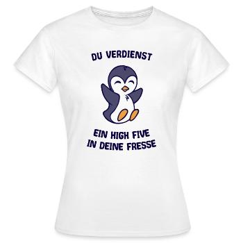 Vogel Tier Humorvoll Pinguin Statement Arktis - Frauen T-Shirt - Weiß - Vorne - AI Model Female 172 dark (172cm)