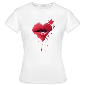 Liebliche Lippen Schmelzende Rote Lippen Kunst - Frauen T-Shirt - Weiß - Vorne - AI Model Female 172 dark (172cm)