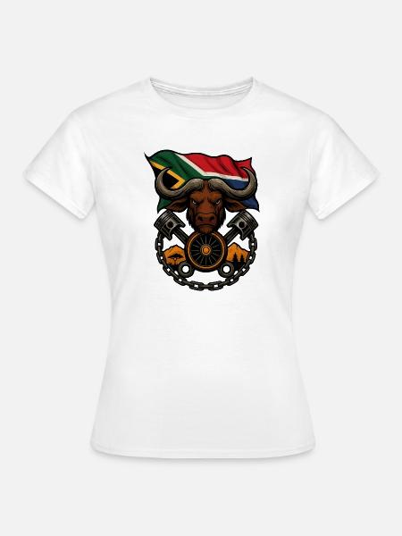 Buffalo Rider – Wilder Biker-Geist - Frauen T-Shirt - Weiß