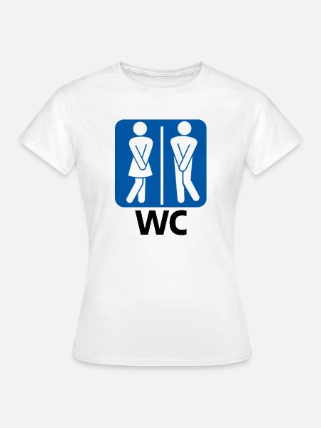 Herren Frau Toilette - Frauen T-Shirt - Weiß