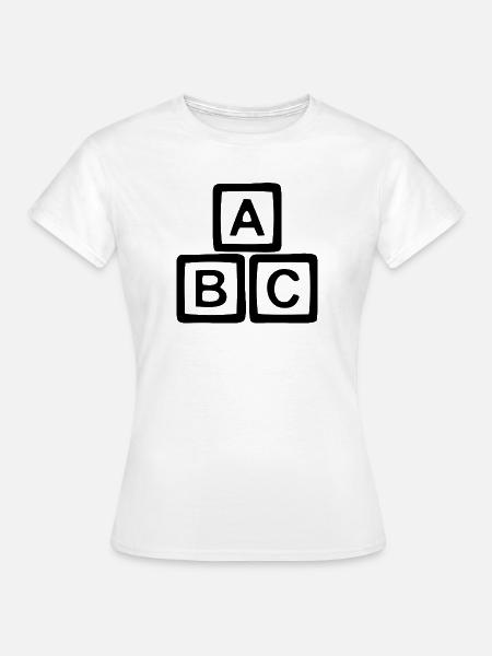 ABC - T-skjorte for kvinner - hvit
