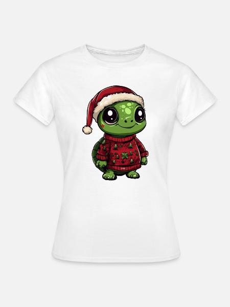 Schildkröte Weihnachten - Frauen T-Shirt - Weiß