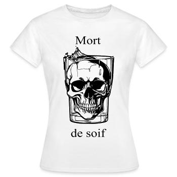 Tete de mort - mort de soif - T-shirt Femme - blanc - Devant - AI Model Female 172 dark (172cm)