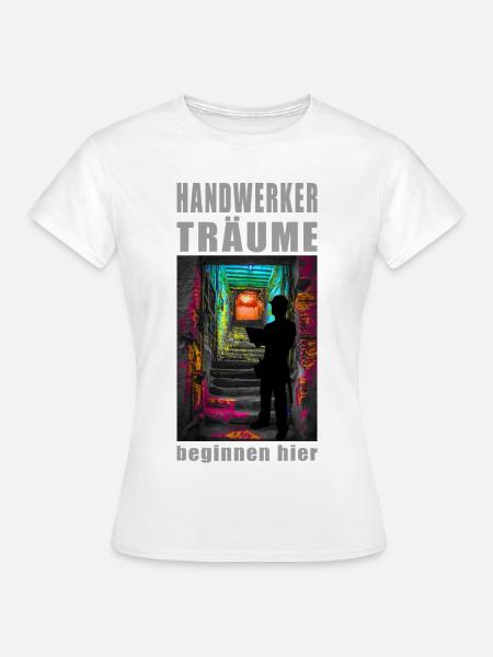 Handwerker Träume: Neonpfad - Frauen T-Shirt - Weiß