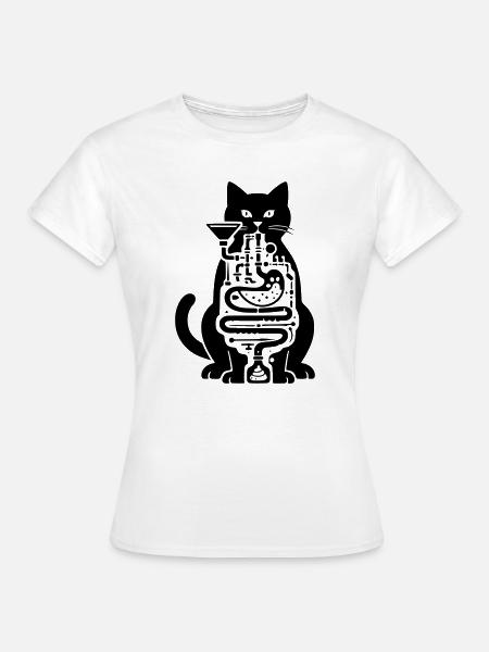 katze verdauung - Frauen T-Shirt - Weiß
