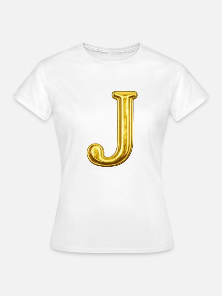 Goldenes J-Buchstabe - Frauen T-Shirt - Weiß