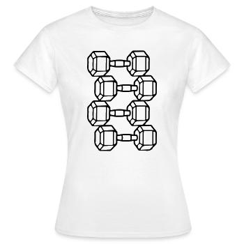 Hanteln Symbol Gewichte Training - Frauen T-Shirt - Weiß - Vorne - AI Model Female 172 dark (172cm)
